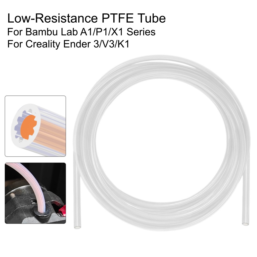Ptfe Tape Thread - Rurka PTFE w kształcie gwiazdy, biała/przezroczysta,