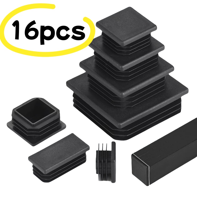 Plastic Pipe Clip - 16 SZT. Czarne Plastikowe Zaślepki Końcowe