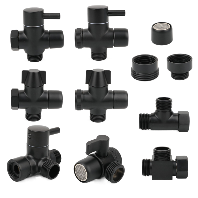 Shower Valve Cartridge - Czarny mosiężny adapter ramienia prysznicowego G1/2